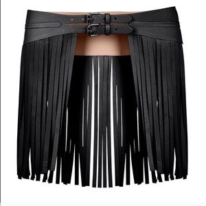 BCBG MAXAZRIA Black COLOR FRINGE WAIST BELT